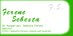 ferenc sebesta business card